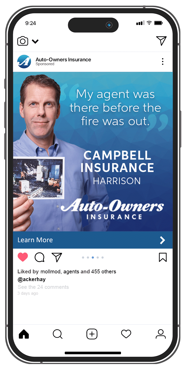 Auto-Owners Insurance Instagram ad